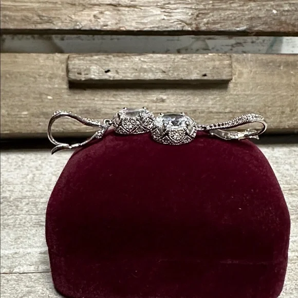 Joseph Esposito like new crystal sterling silver 925 stamped dangle earrings - Picture 7 of 8